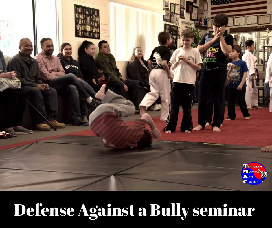 Children practicing at the Defense Against a Bully seminar.